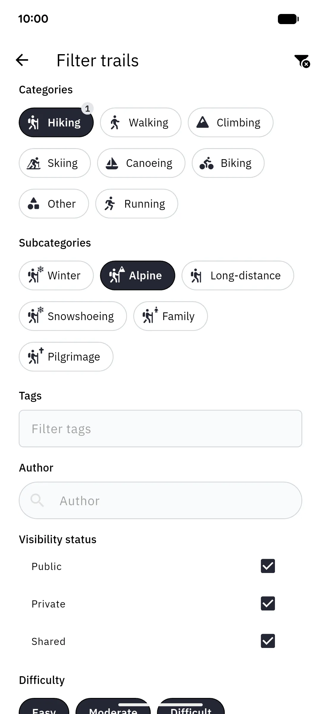 The trail filter screen
