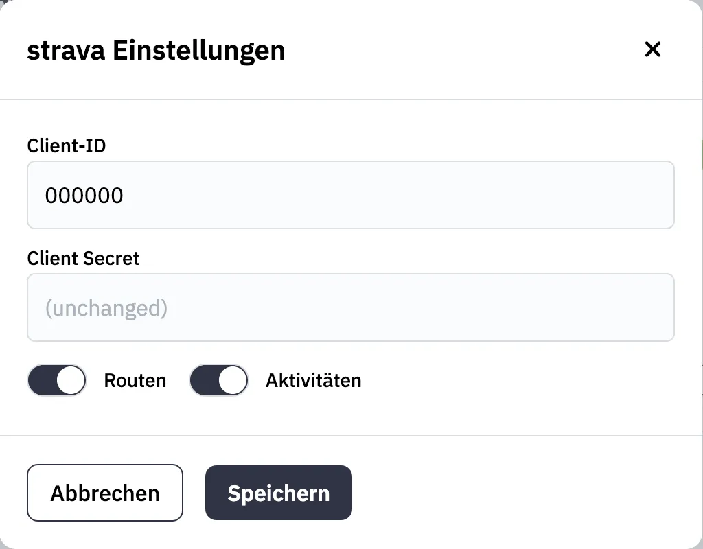wanderer strava Integration